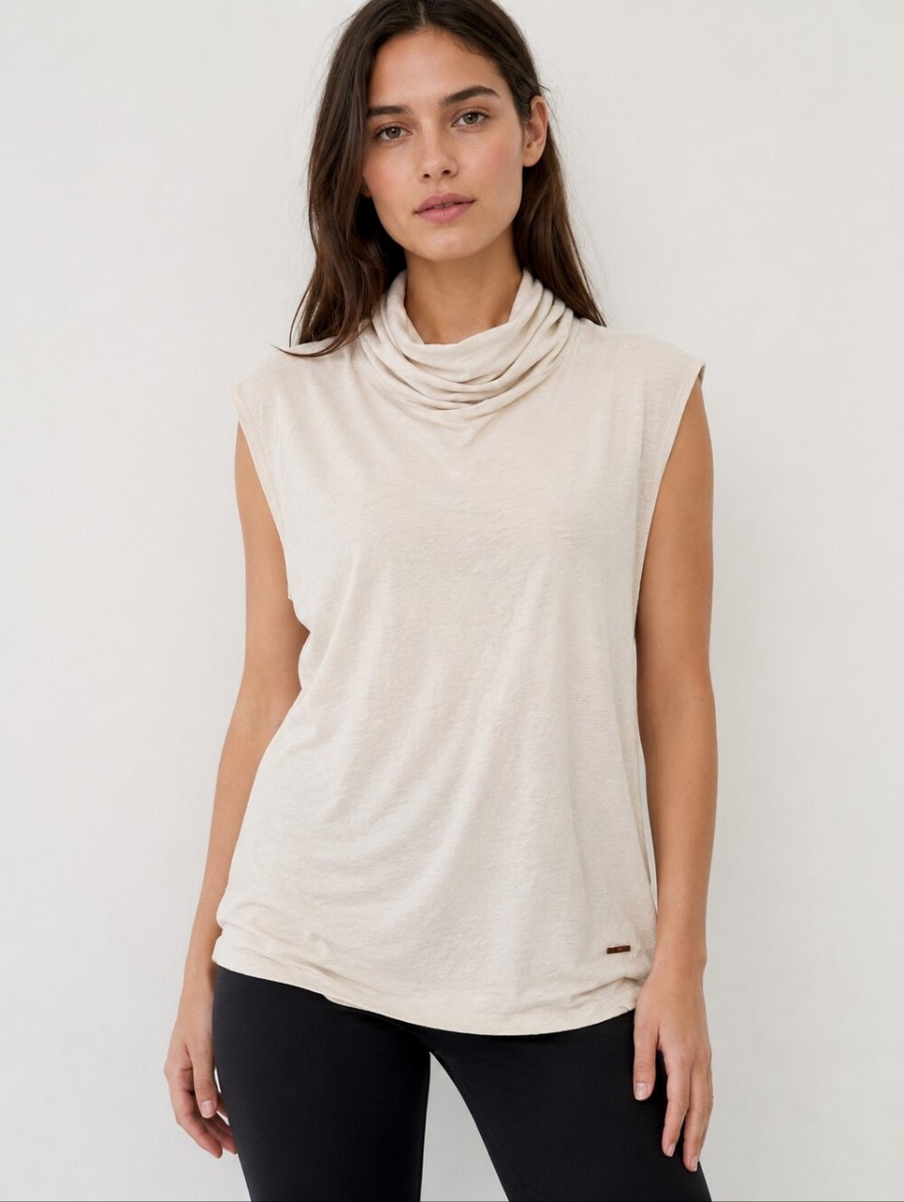 n:PHILANTHROPY Soft Cowl Neck Tank in Light Beige